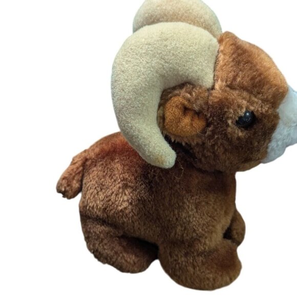vintage Russ Ram Goat Plush Stuffed Animal toy Brown 6" - Picture 1 of 9
